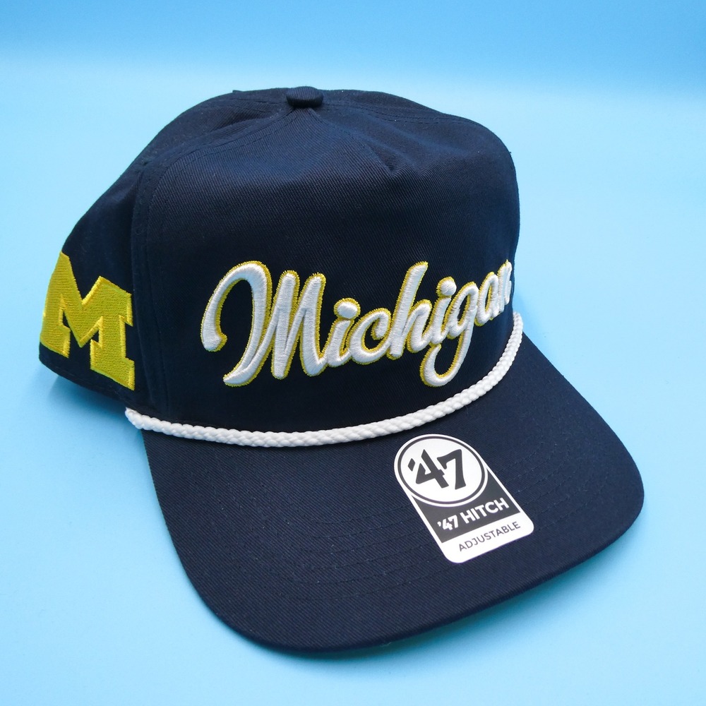 '47 Brand Hat Men One Size '47 Hitch Michigan Wolverines Navy Blue Rope Snapback